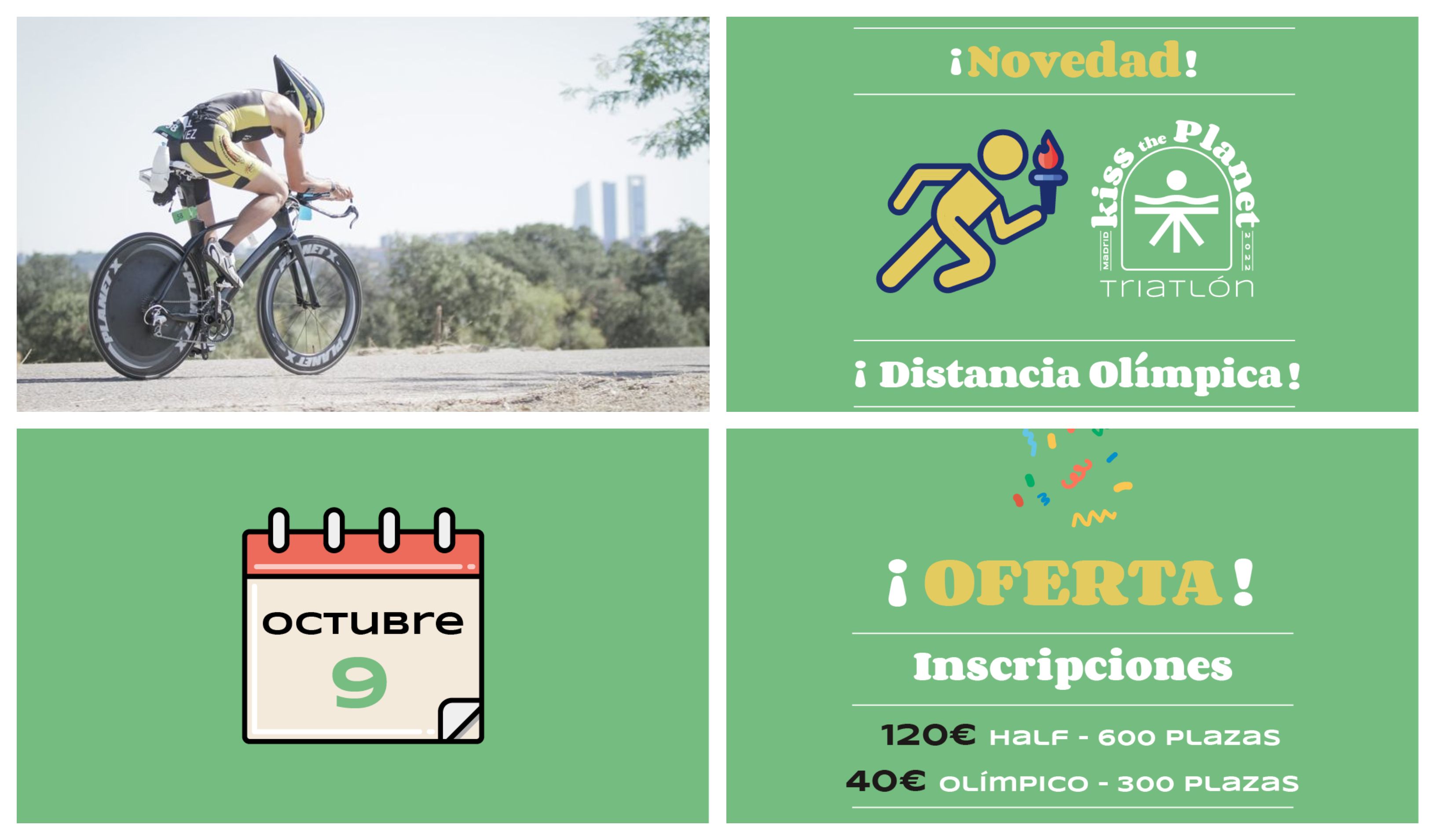 Triatlón KISS the Planet Madrid... nueva fecha con formato Half y Olímpico