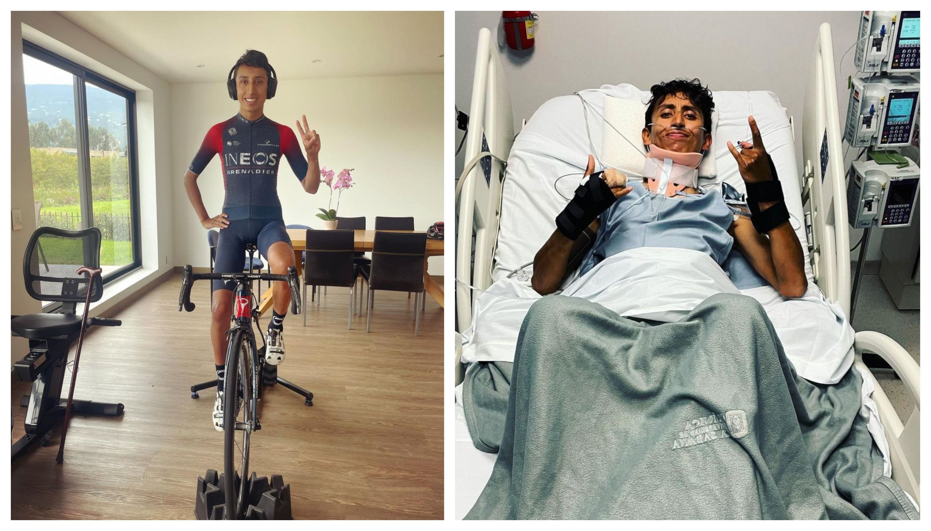 Egan Bernal vuelve a subirse a la bici después del grave accidente que sufrió el pasado 24 de enero.