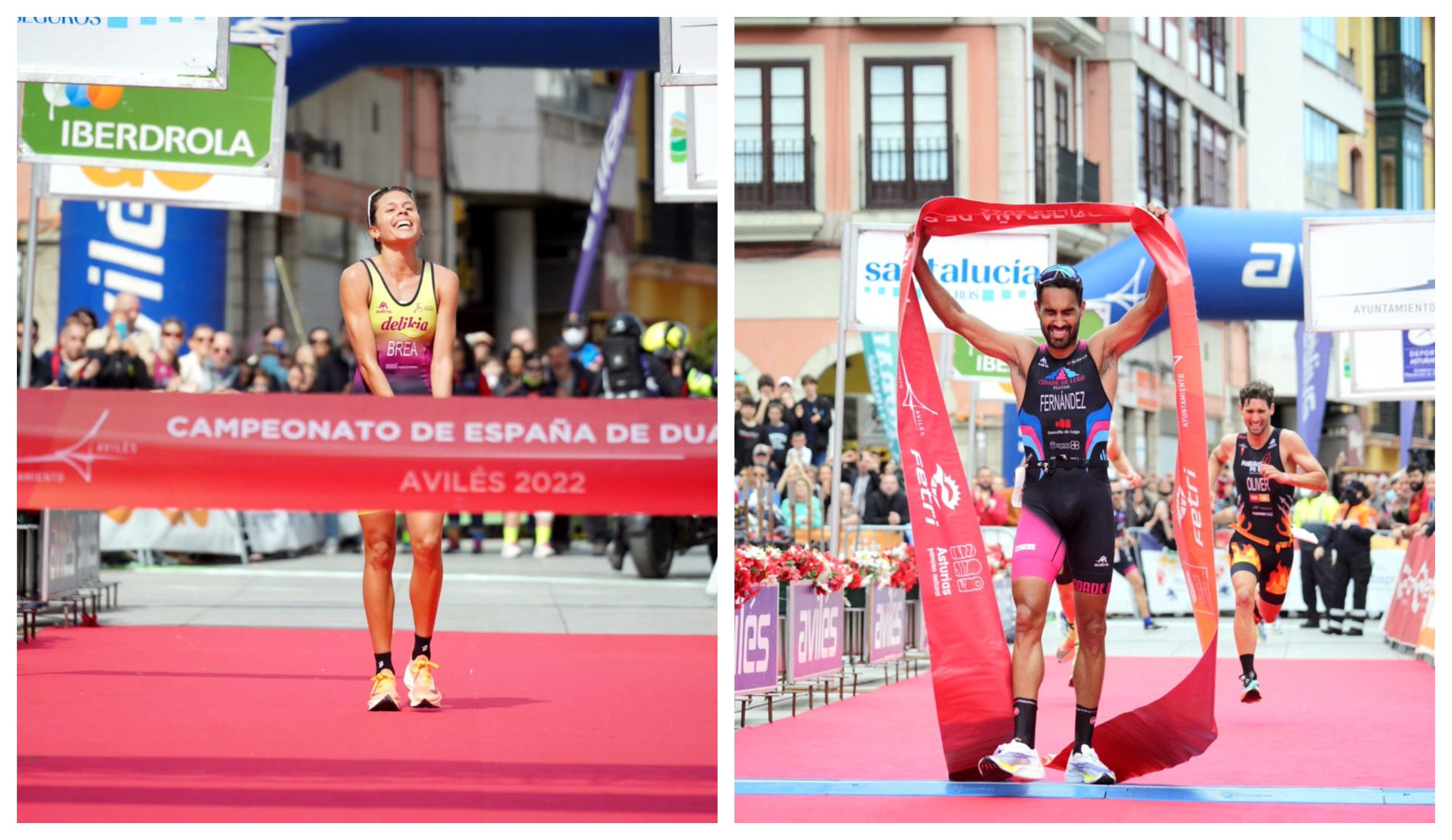 Joselyn Brea y Tino Fernández, campeones de España de Duatlón 2022 en Avilés