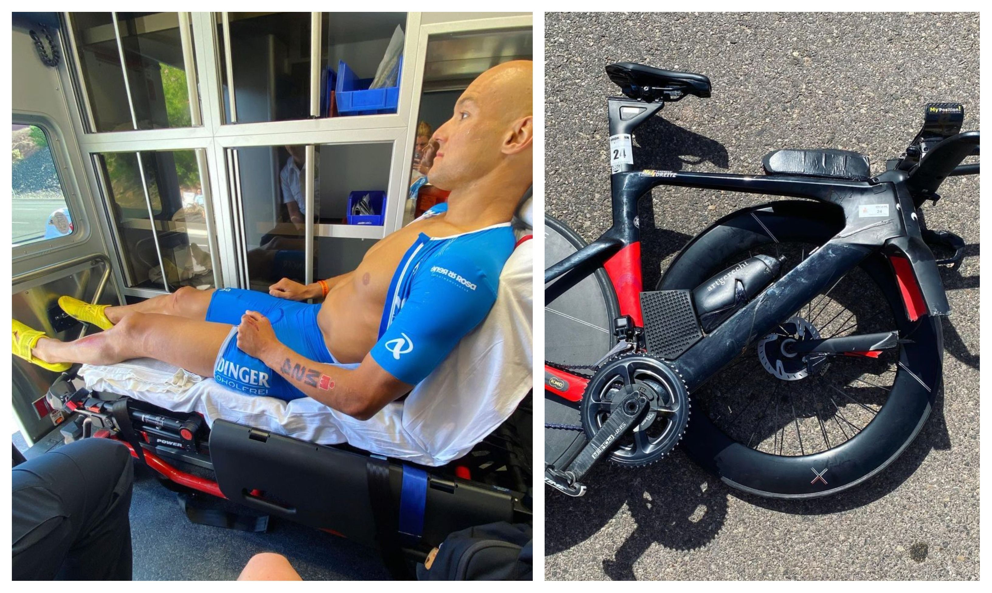 Andreas Dreitz se estrelló contra una moto en el Mundial IRONMAN de St. George