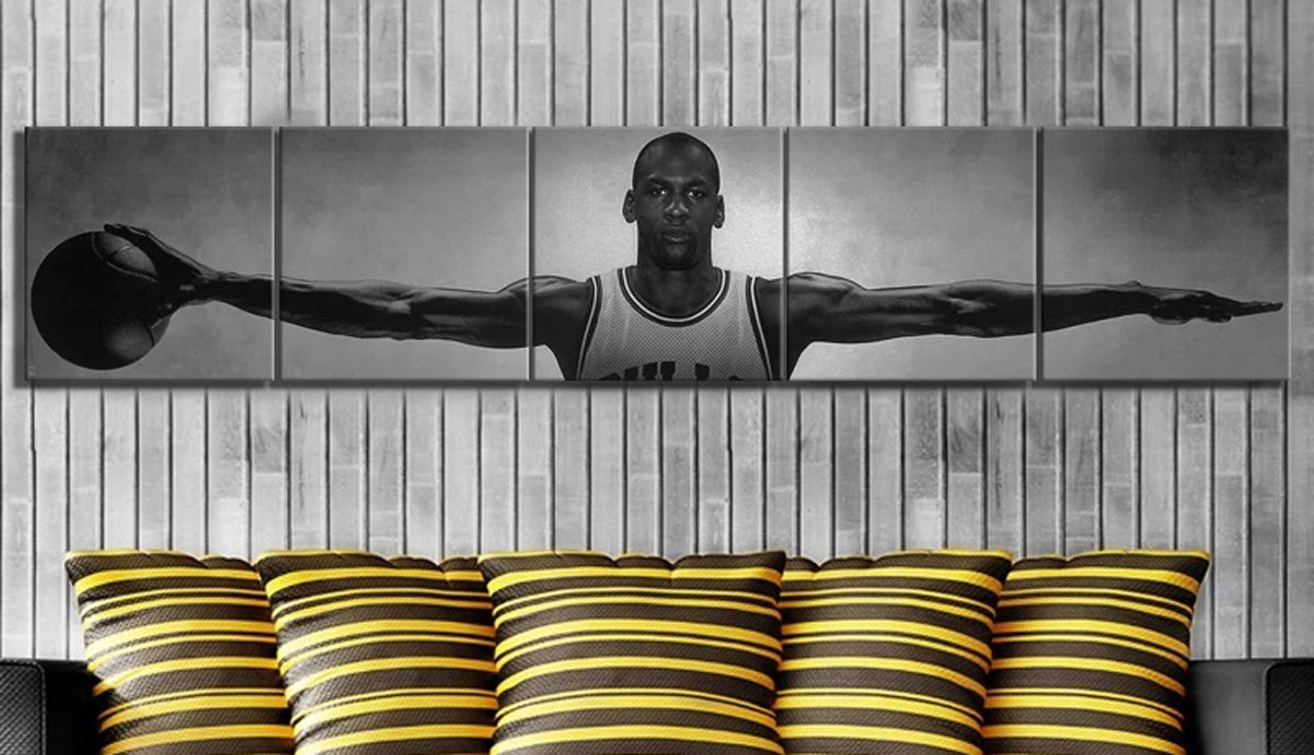 Michael Jordan Wings carteles de lona de estrella de baloncesto pinturas decorativas de estilo Vintage 