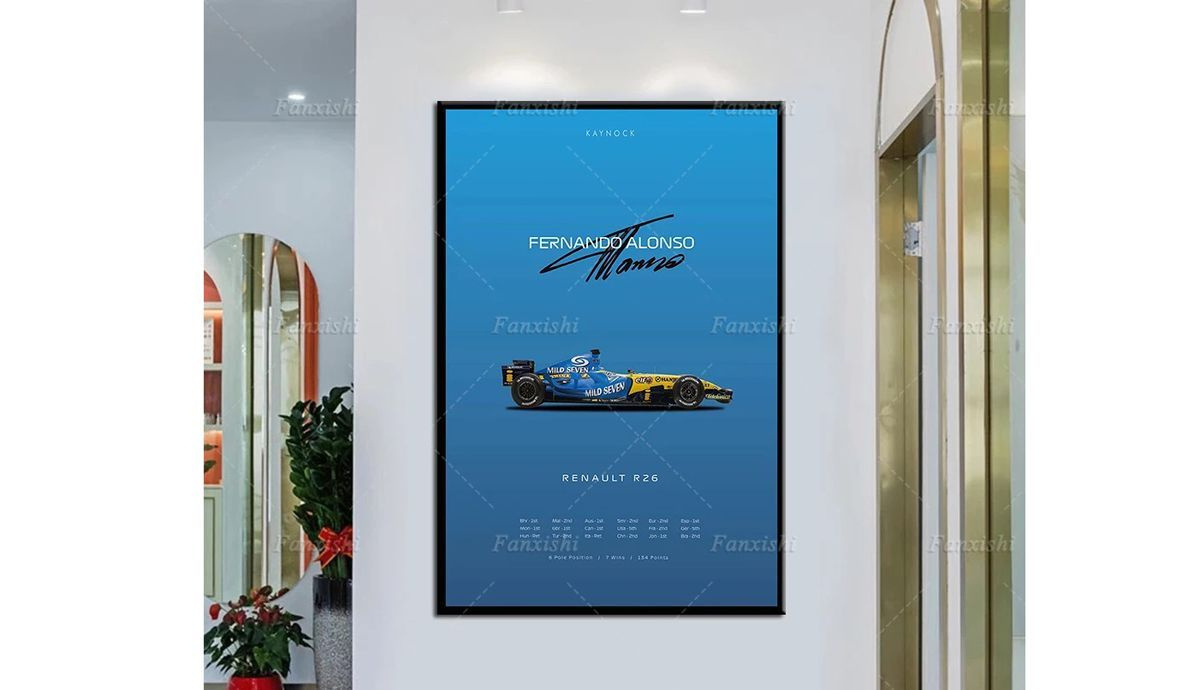 Pintura moderna de F1 car para hombre carteles e impresiones en lienzo arte de pared im Q90 