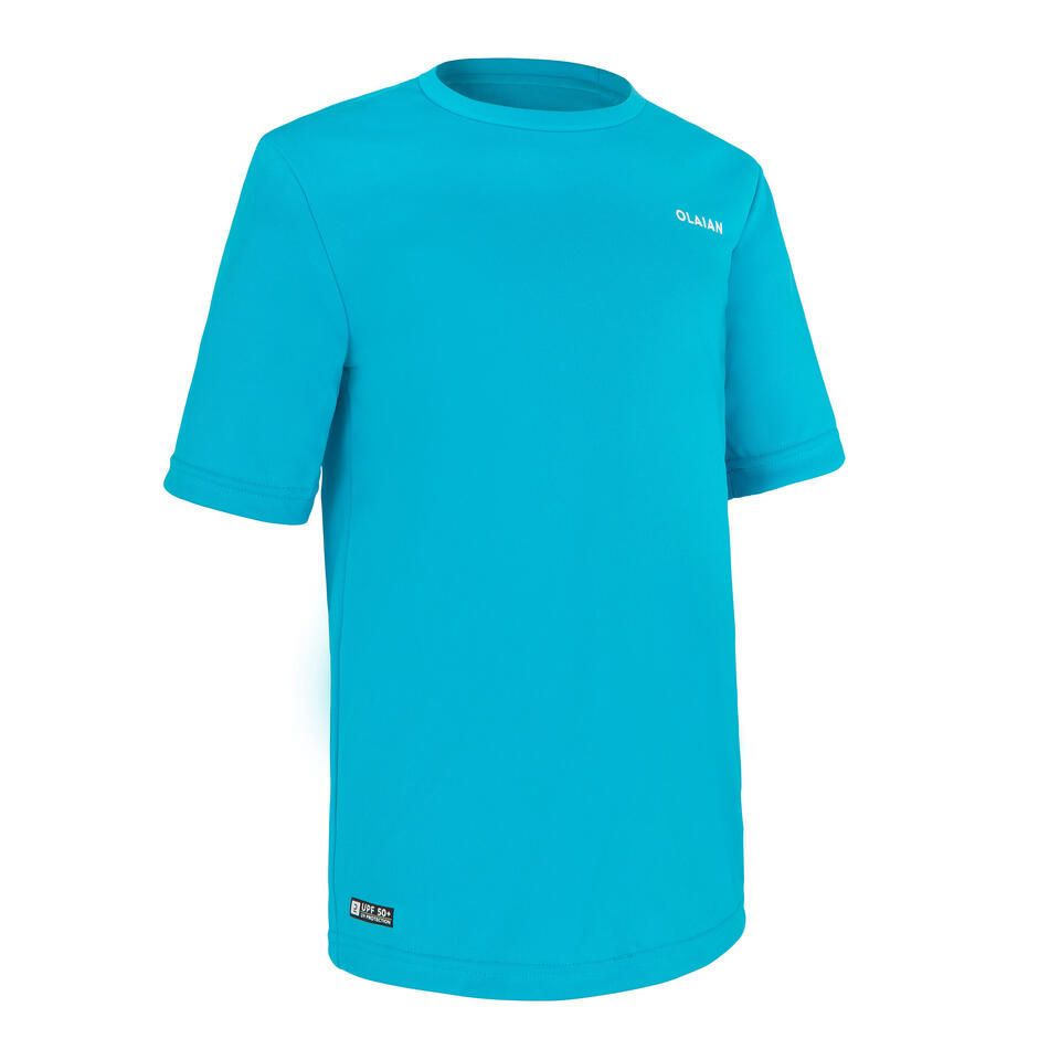 camiseta proteccion solar manga corta ninos azul