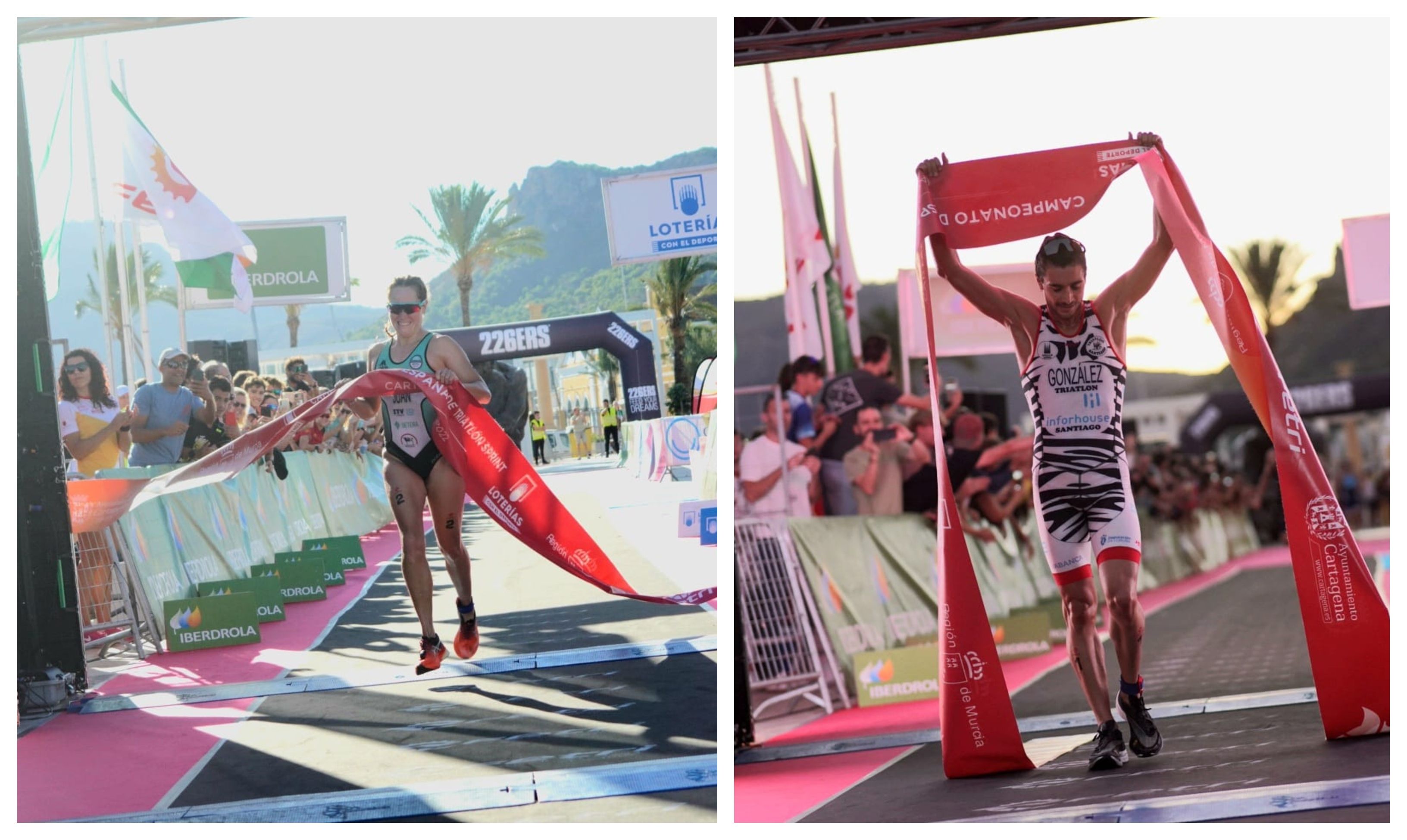 Noelia Juan y Alberto González, campeones de España de Triatlón Sprint en Cartagena