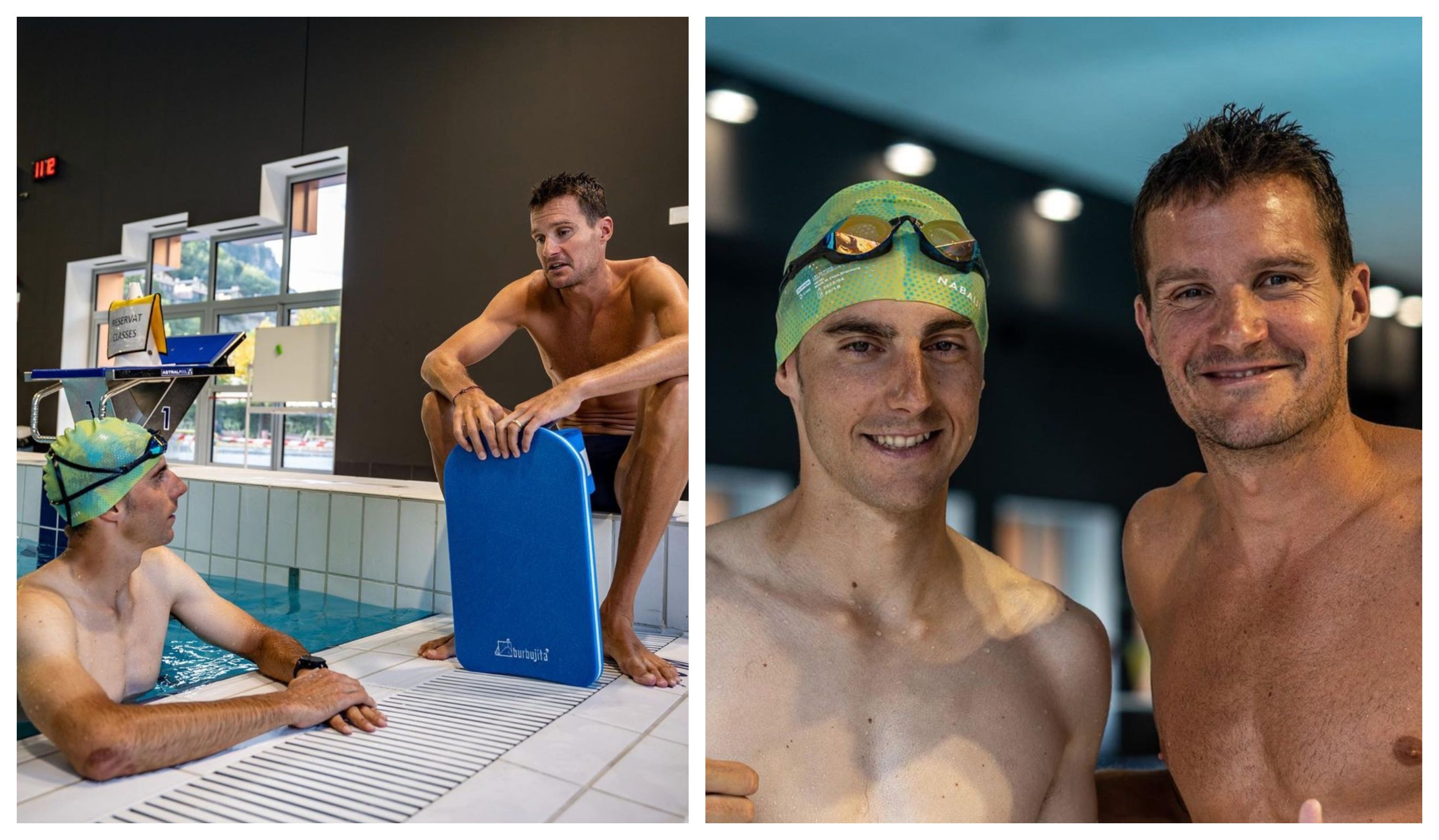 Carlos Verona se prepara para debutar en triatlón con el mejor monitor de natación