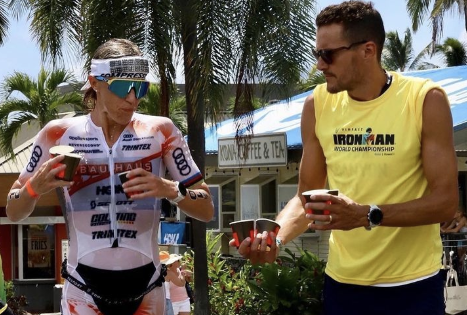 Cuando vas fundido en Hawaii... y aparece 'el voluntario' Jan Frodeno.