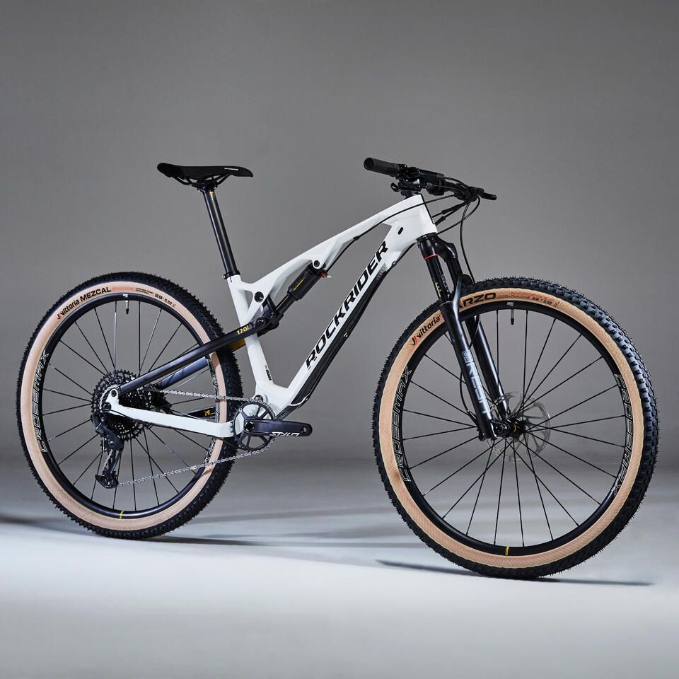 bicicleta de montaa 29 doble suspension carbono rockrider xc 900 s blanco