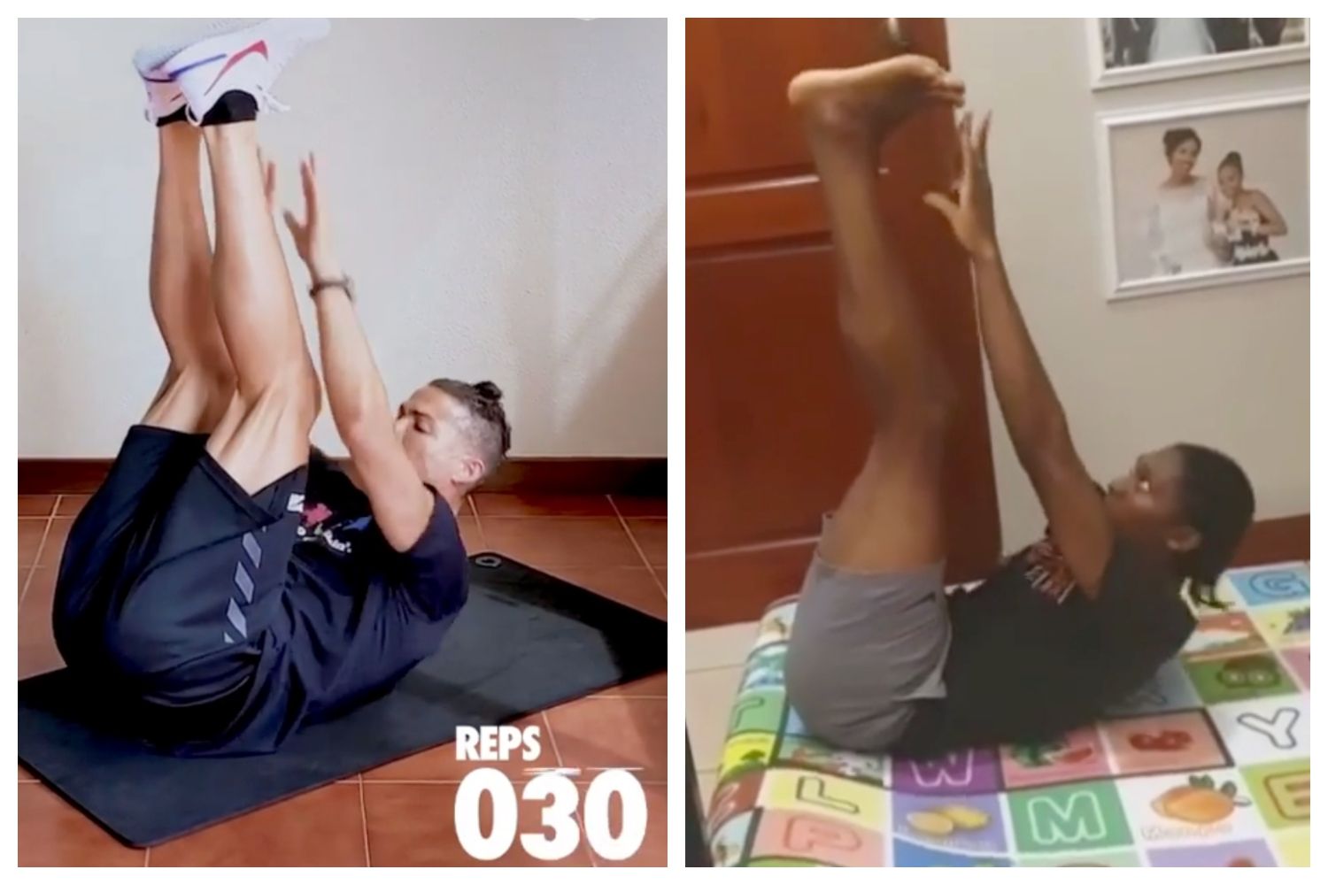 Caster Semenya bate a Cristiano Ronaldo haciendo abdominales.
