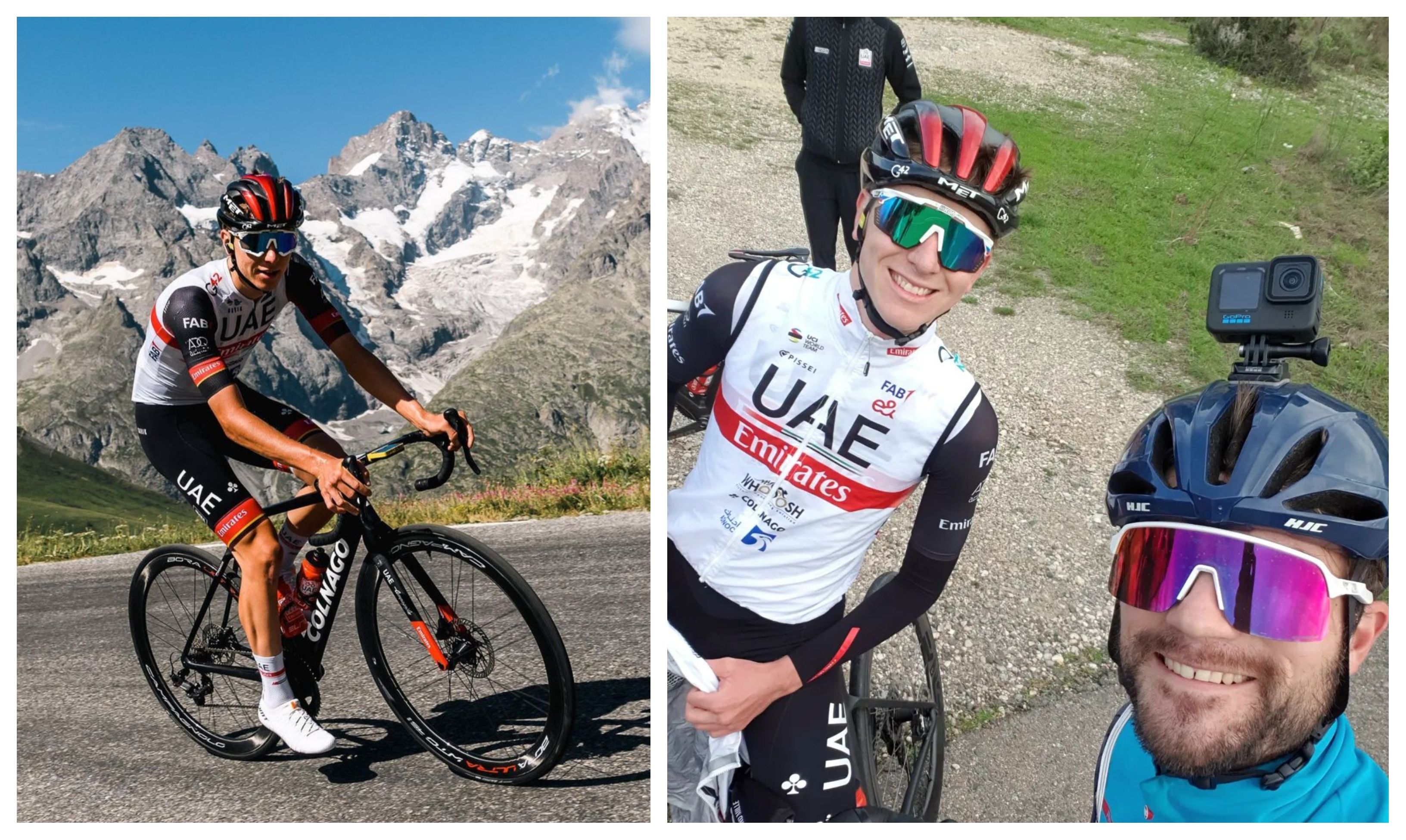 A rueda del campeón del Tour Tadej Pogacar