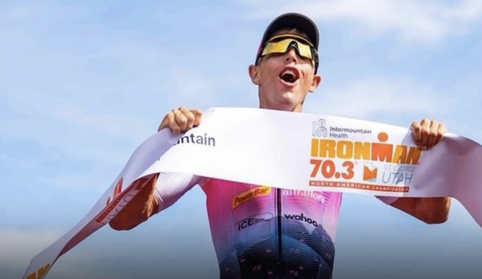 Exhibición de Sam Long en el IRONMAN 70.3 de St. George.