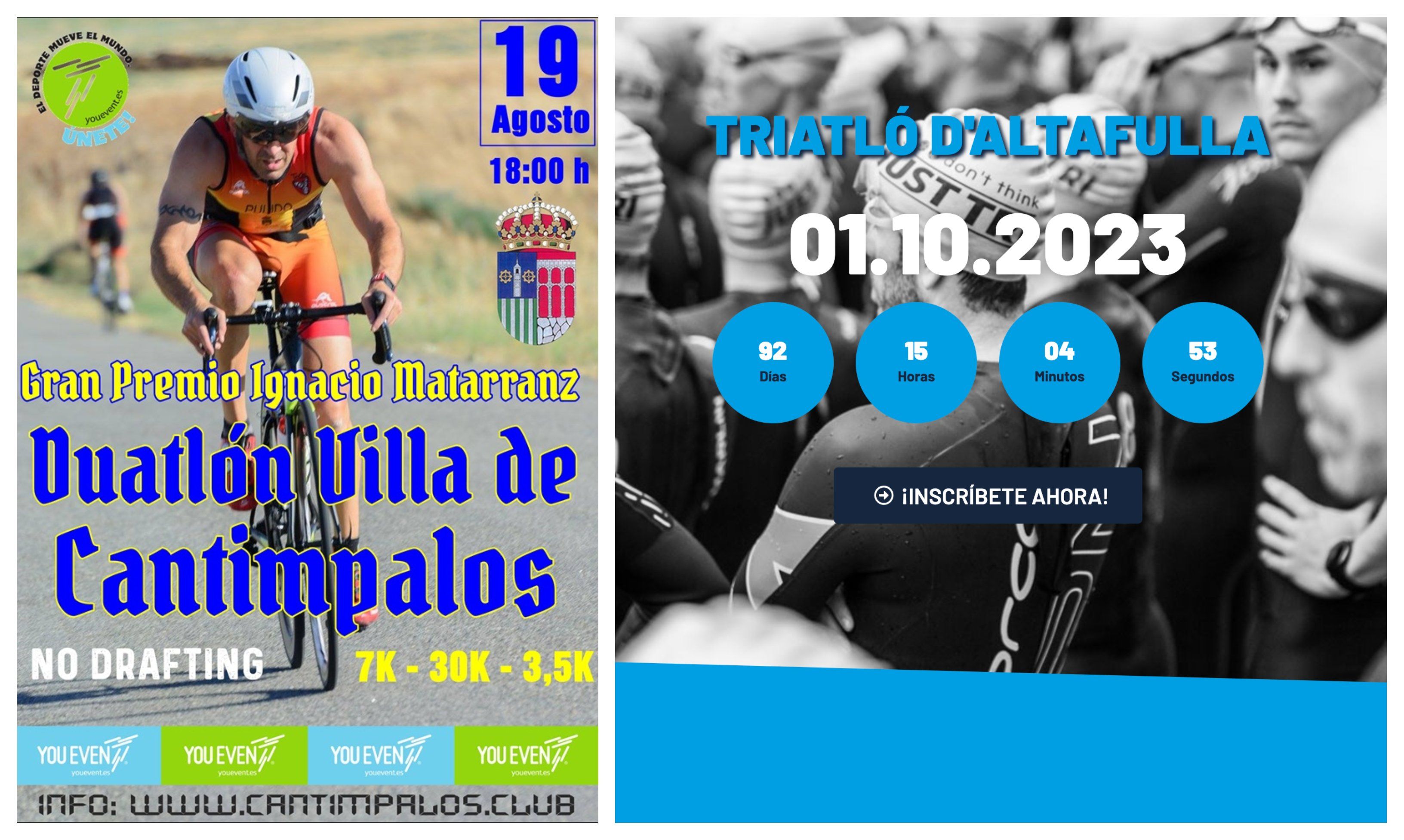 Así son el Duatlón Villa de Cantimpalos y el Triatló d'Altafulla