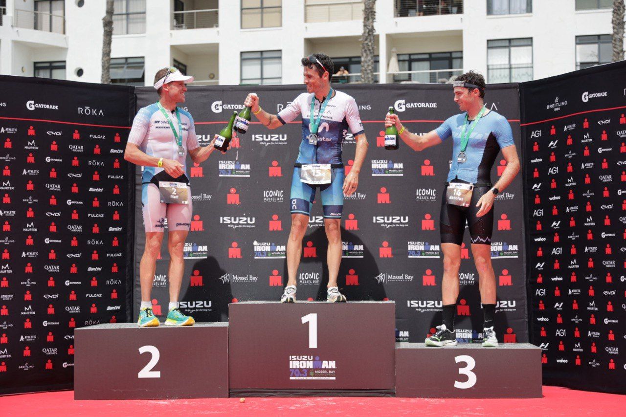 MPRO podium at IM70.3 Mossel Bay  (Credit  IRONMAN South Africa)