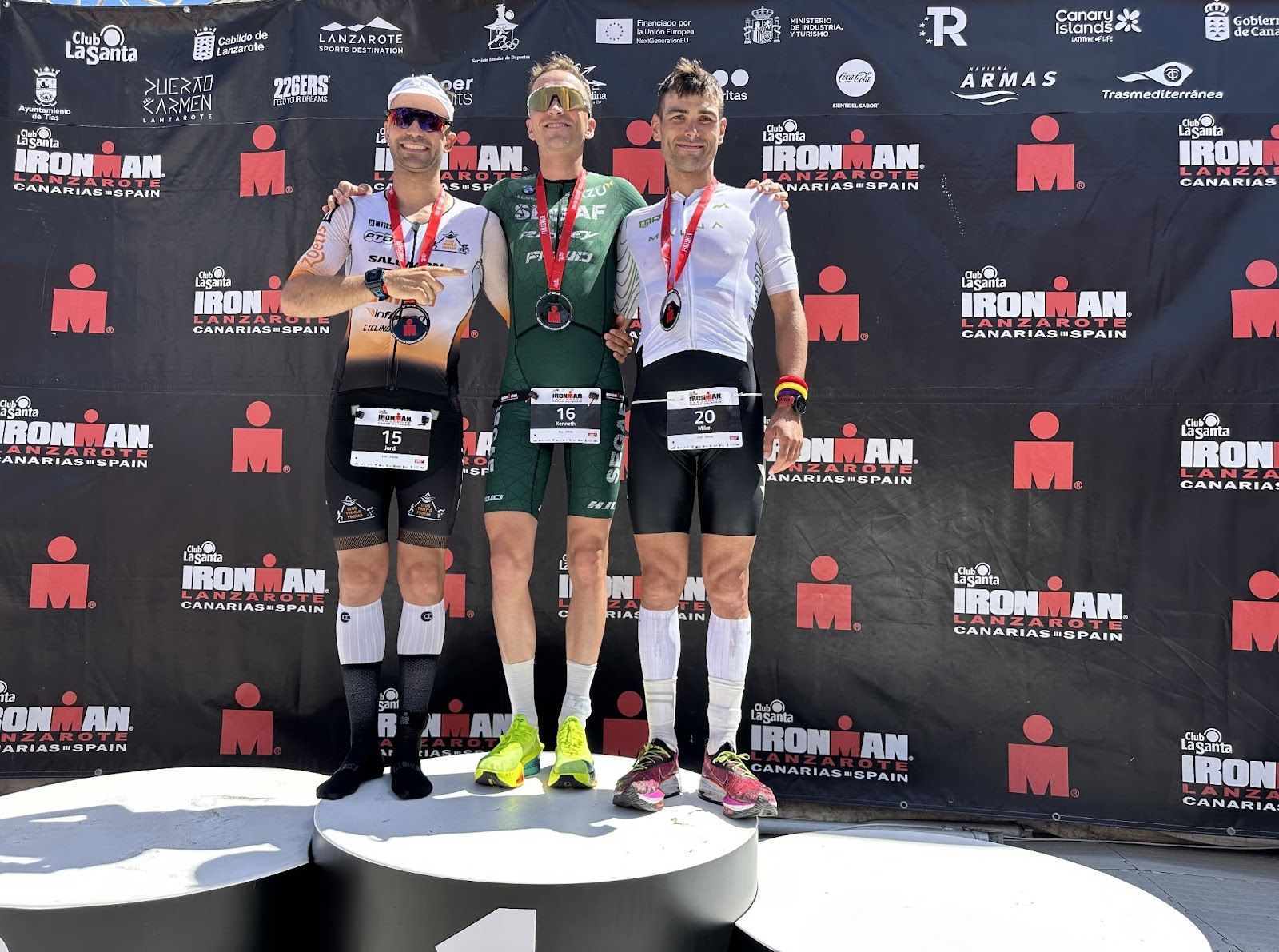Podio masculino IRONMAN Lanzarote 2024 Podio masculino IRONMAN Lanzarote 2024