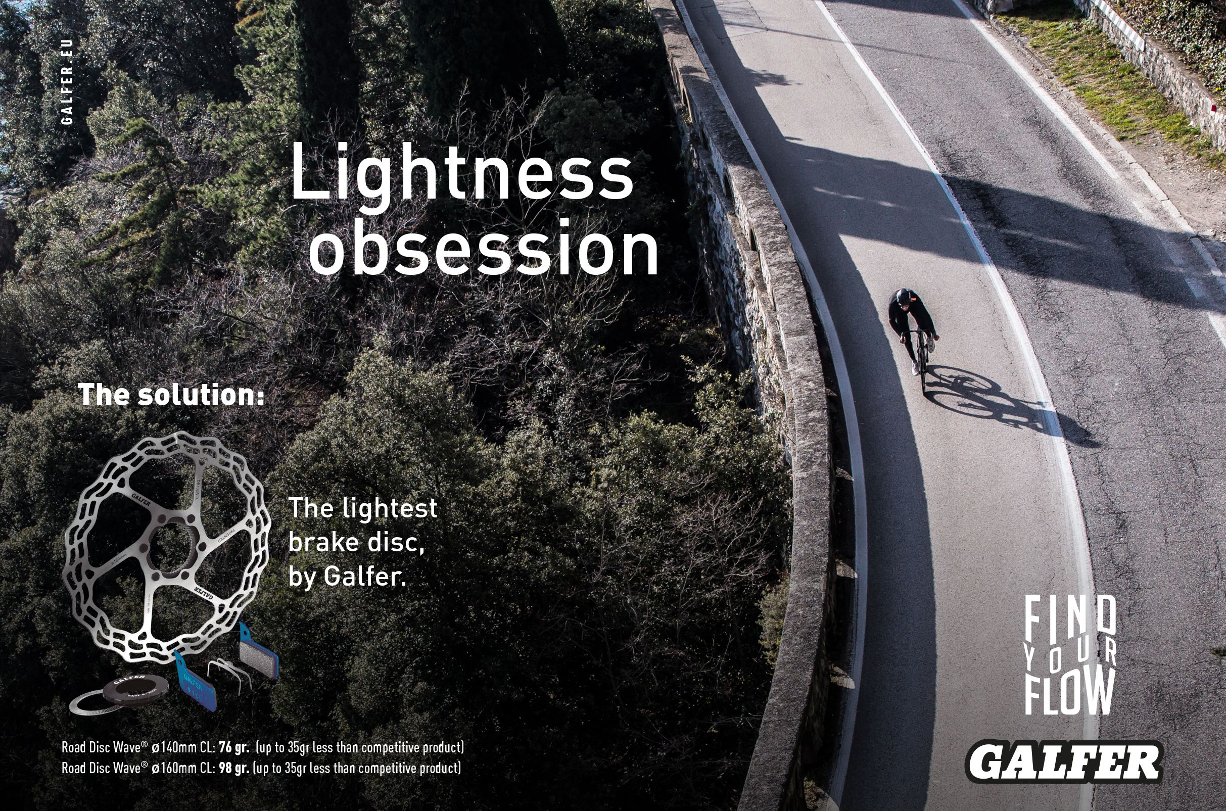 GALFER innovación y rendimiento también para el ciclismo de carretera.