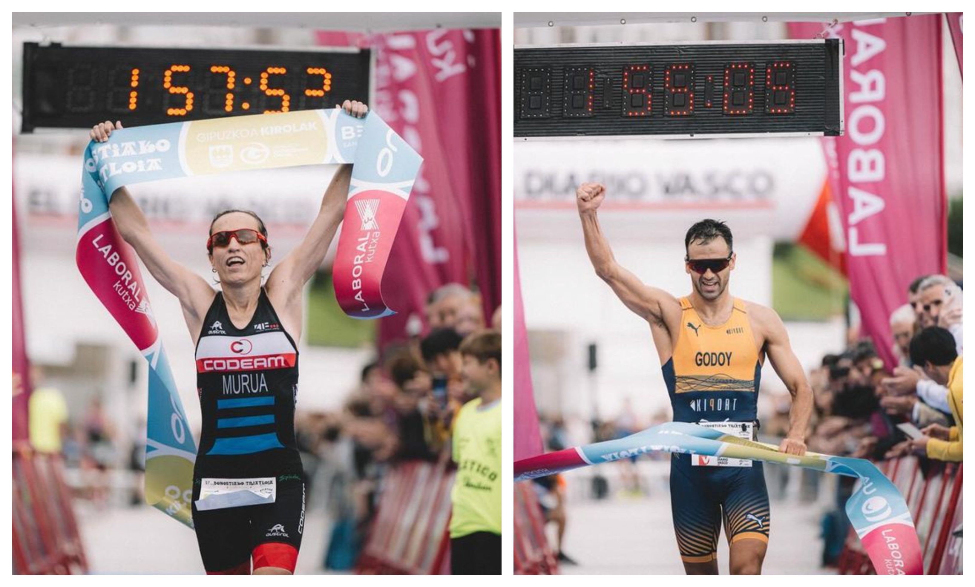Ainhoa Murua y Cesc Godoy se imponen en el triatlón de San Sebastián