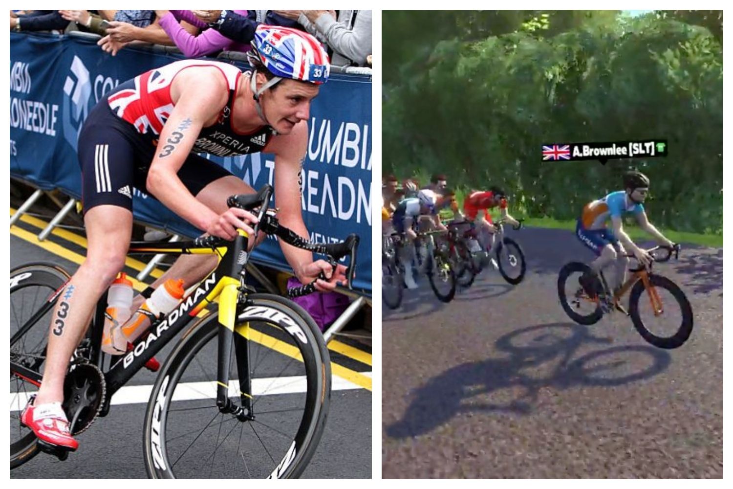 Alistair Brownlee también hace sudar a los ciclistas PRO en el rodillo.