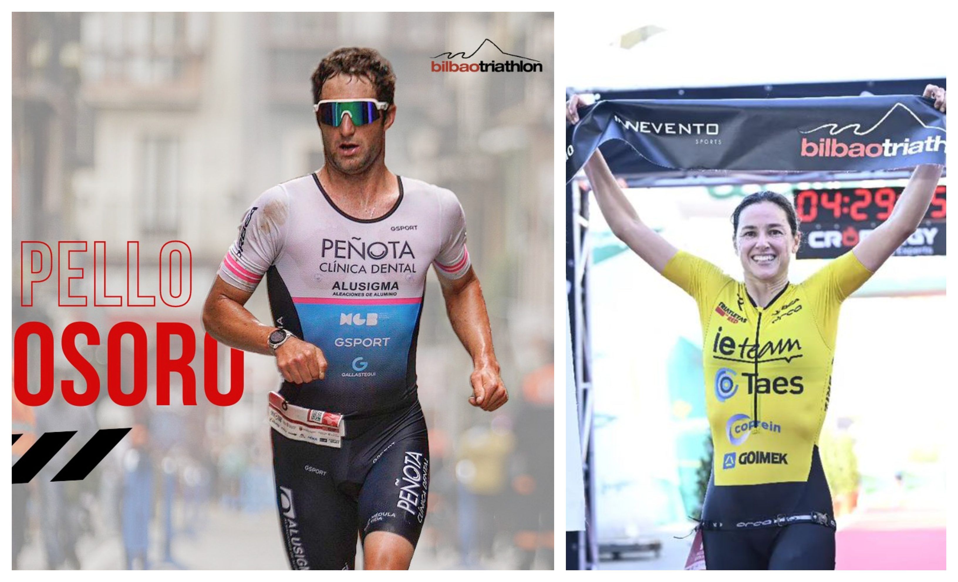 Pello Osoro y Helene Alberdi, ganadores del XIII Bilbao Triathlon