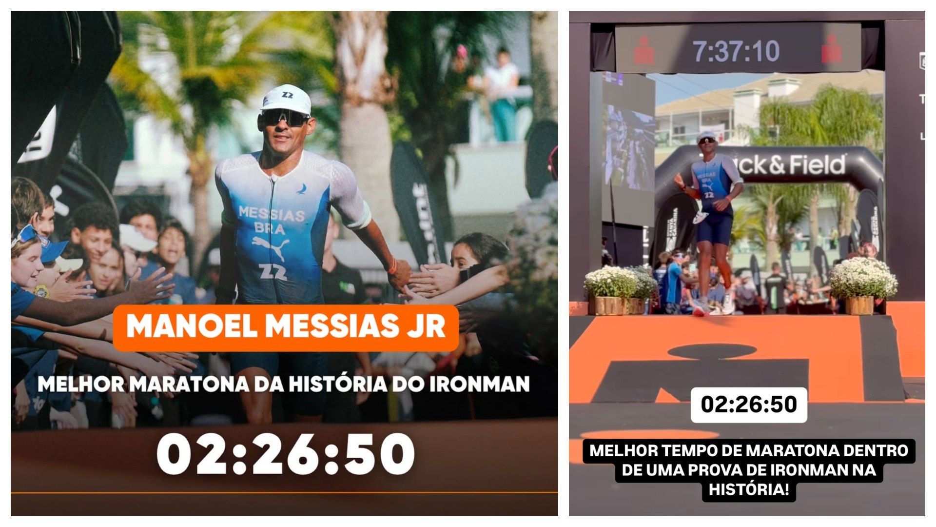 Maratón en 2h26 para la historia del brasileño Manoel Messias en su debut en IRONMAN