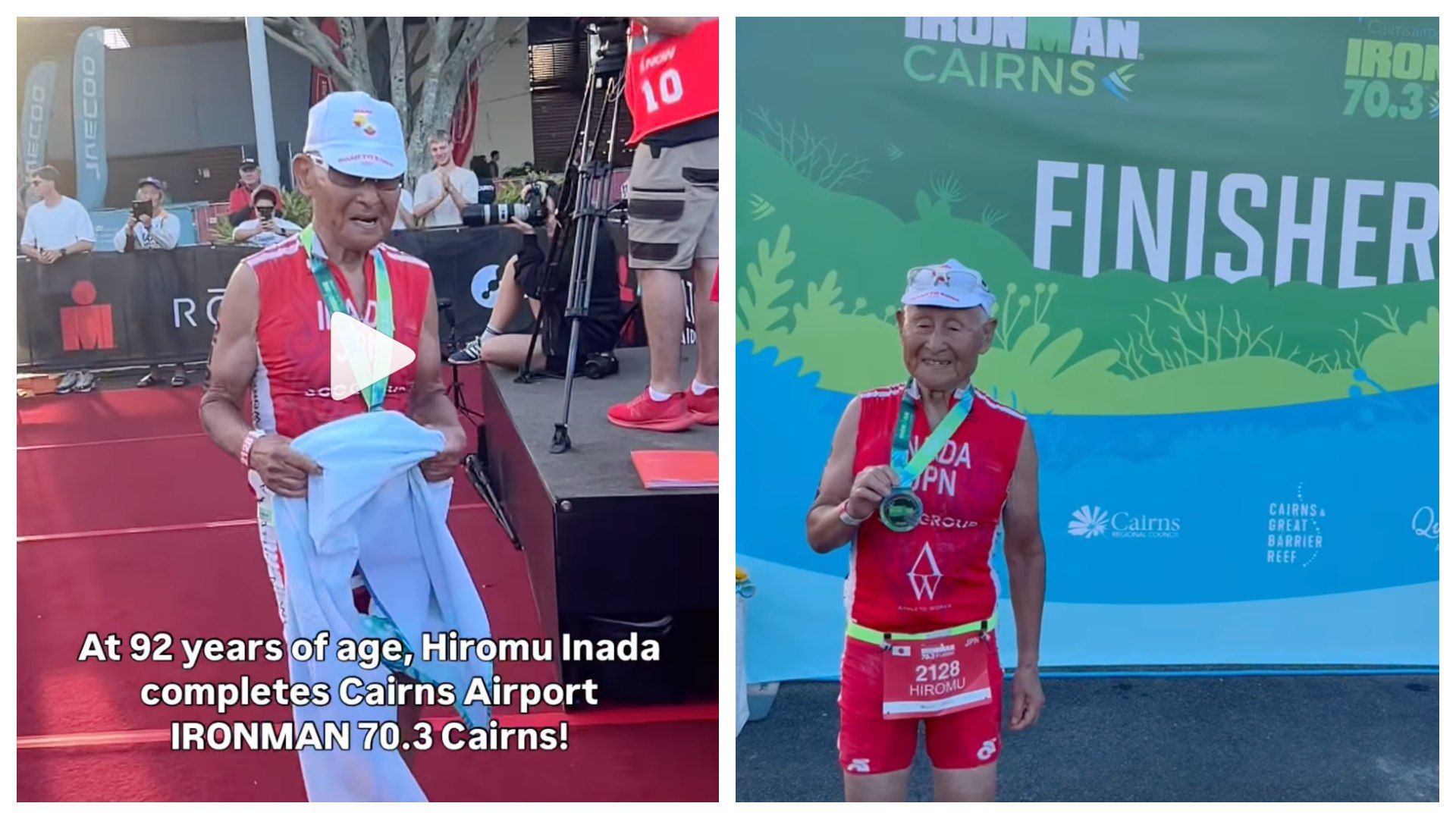 ¡Completa con 92 años el IRONMAN 70.3 de Cairns!  otra hazaña del legendario Hiromu Inada