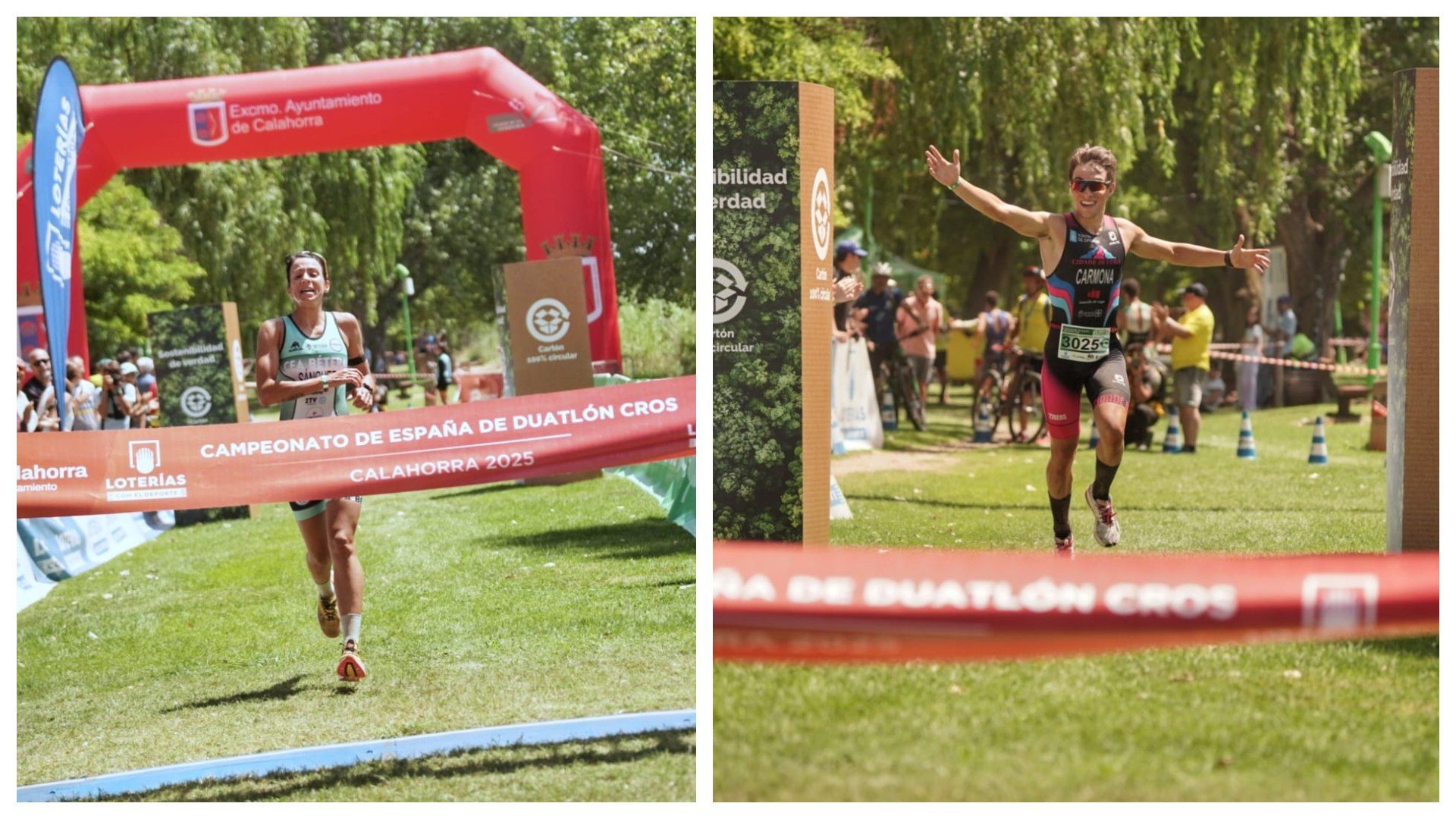 Eva María Sánchez y Fernando Carmona ganan el Campeonato de España de Duatlón Cros 2025 en Calahorra