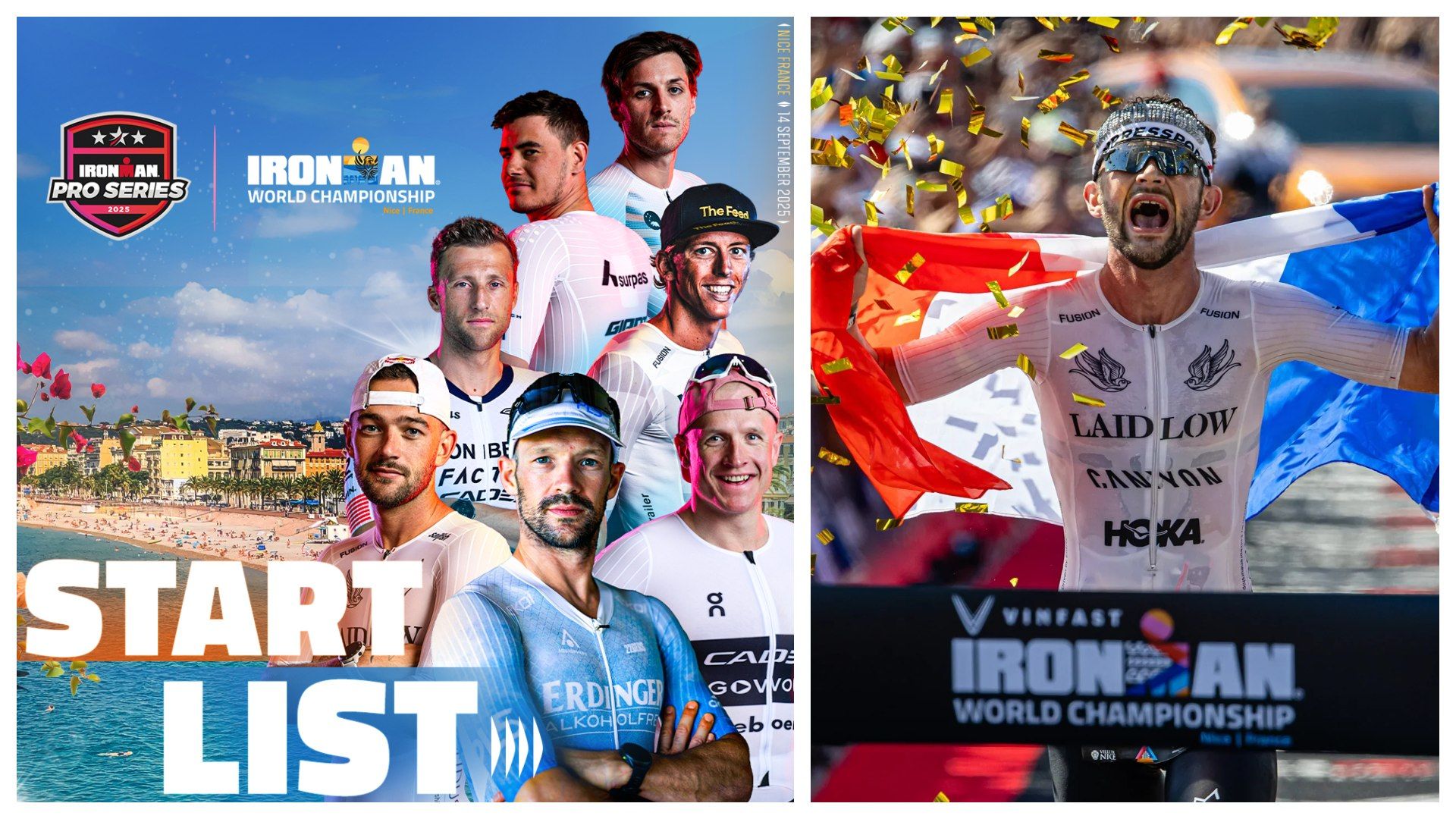 Campeonato del Mundo IRONMAN Masculino de Niza  ésta es la lista oficial de salida