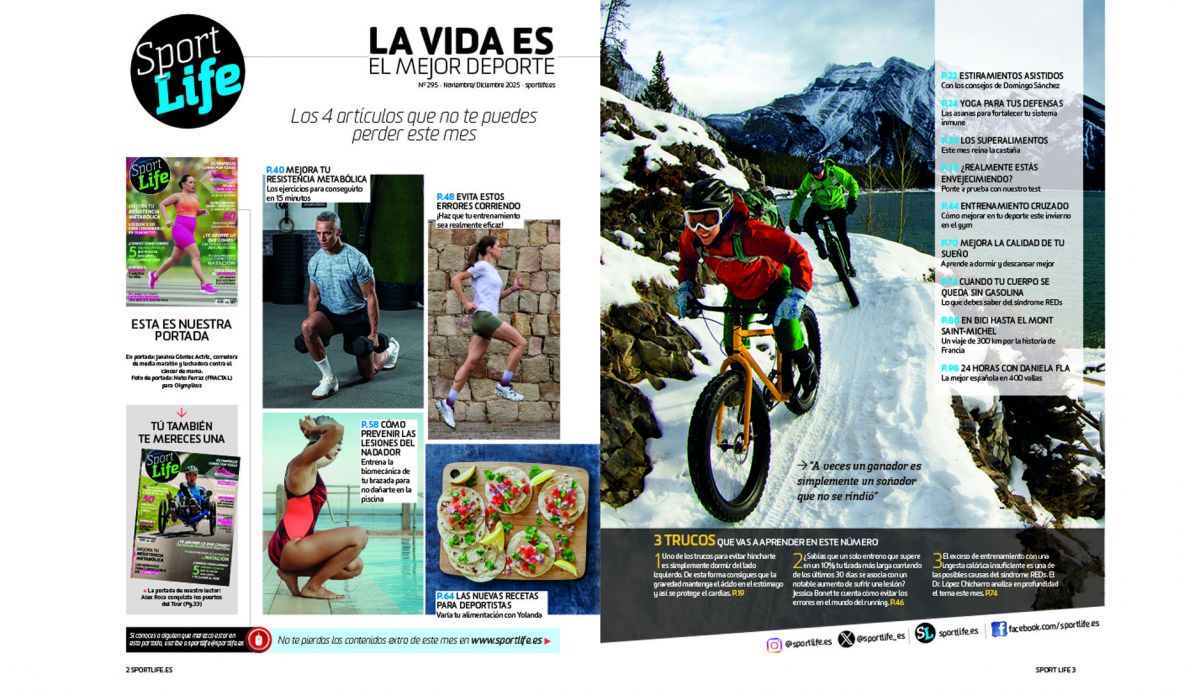 Este es el sumario con los temas que vas a encontrar en Sport Life 295 en noviembre-diciembre 2025