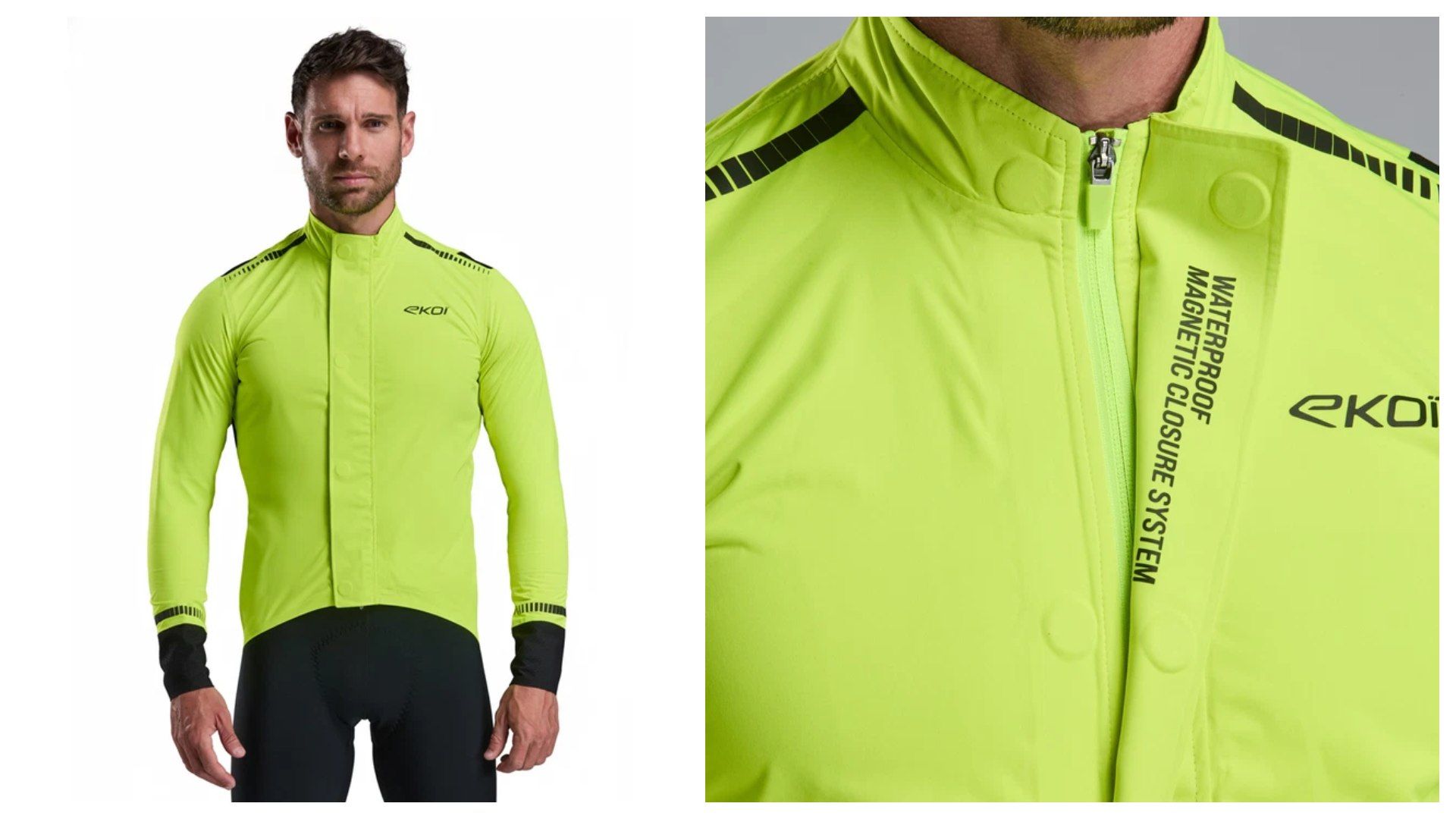 Chaqueta EKOI Racing Pro WATERPROOF MAGNETIC Amarillo flúor.