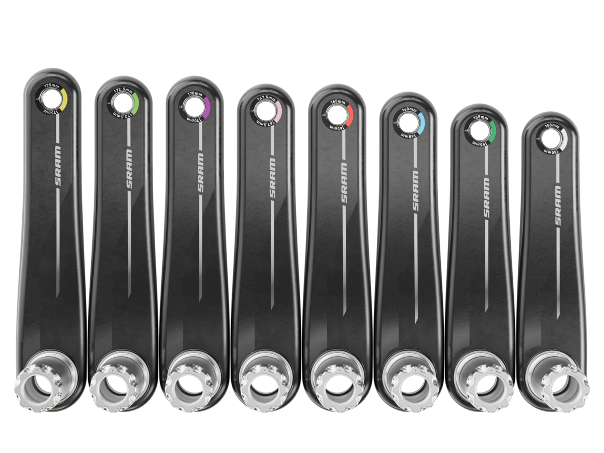 Bielas SRAM RED DUB en ocho longitudes, de 150 a 175 mm