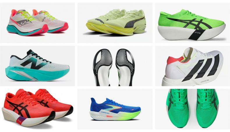 Zapatillas de placa de carbono.