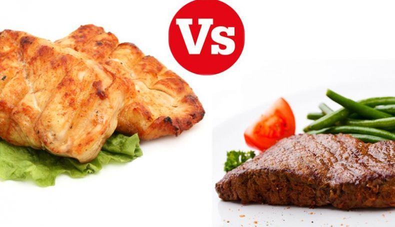 Pollo versus ternera.