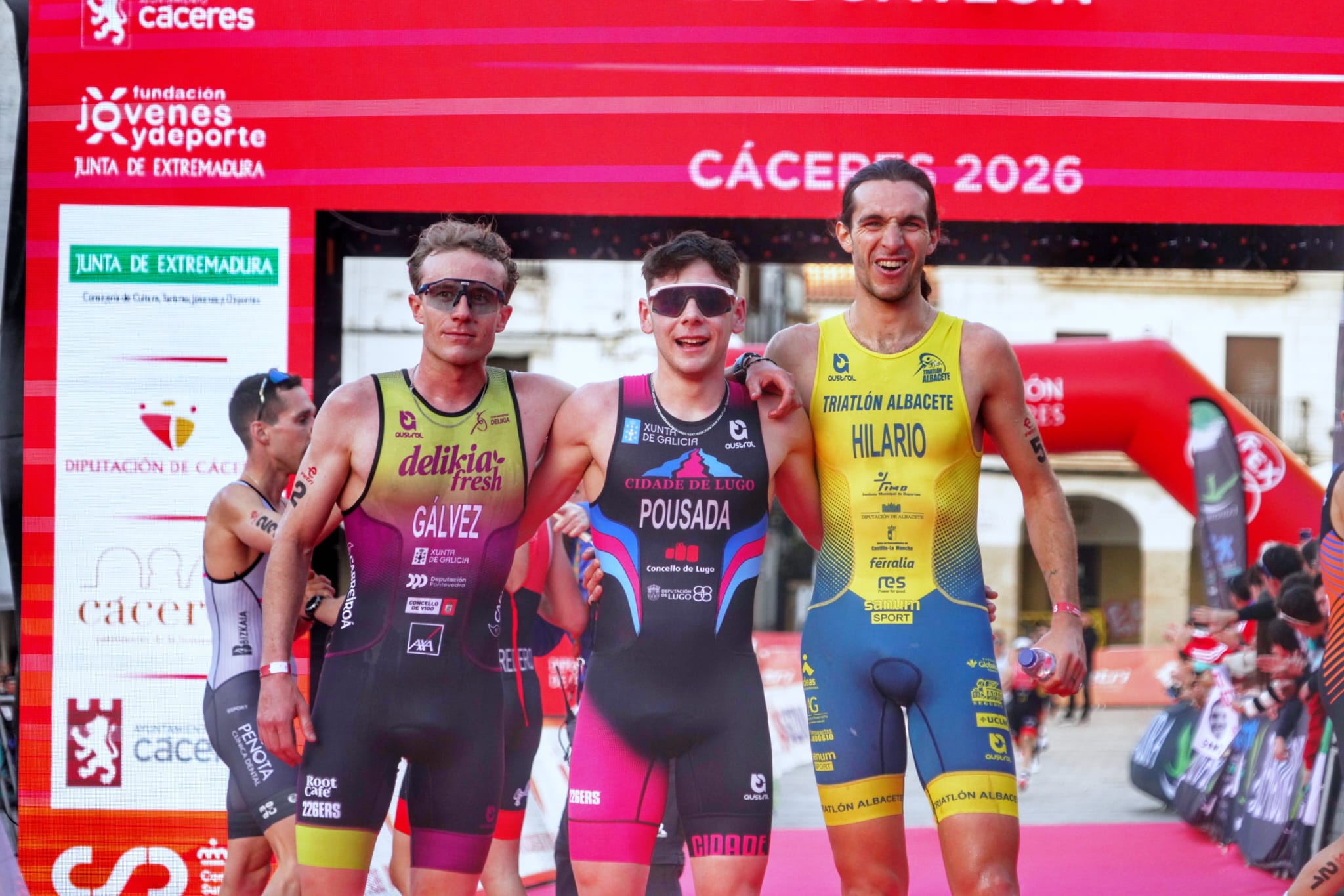 Podium masculino Élite Duatlón Cáceres 26.