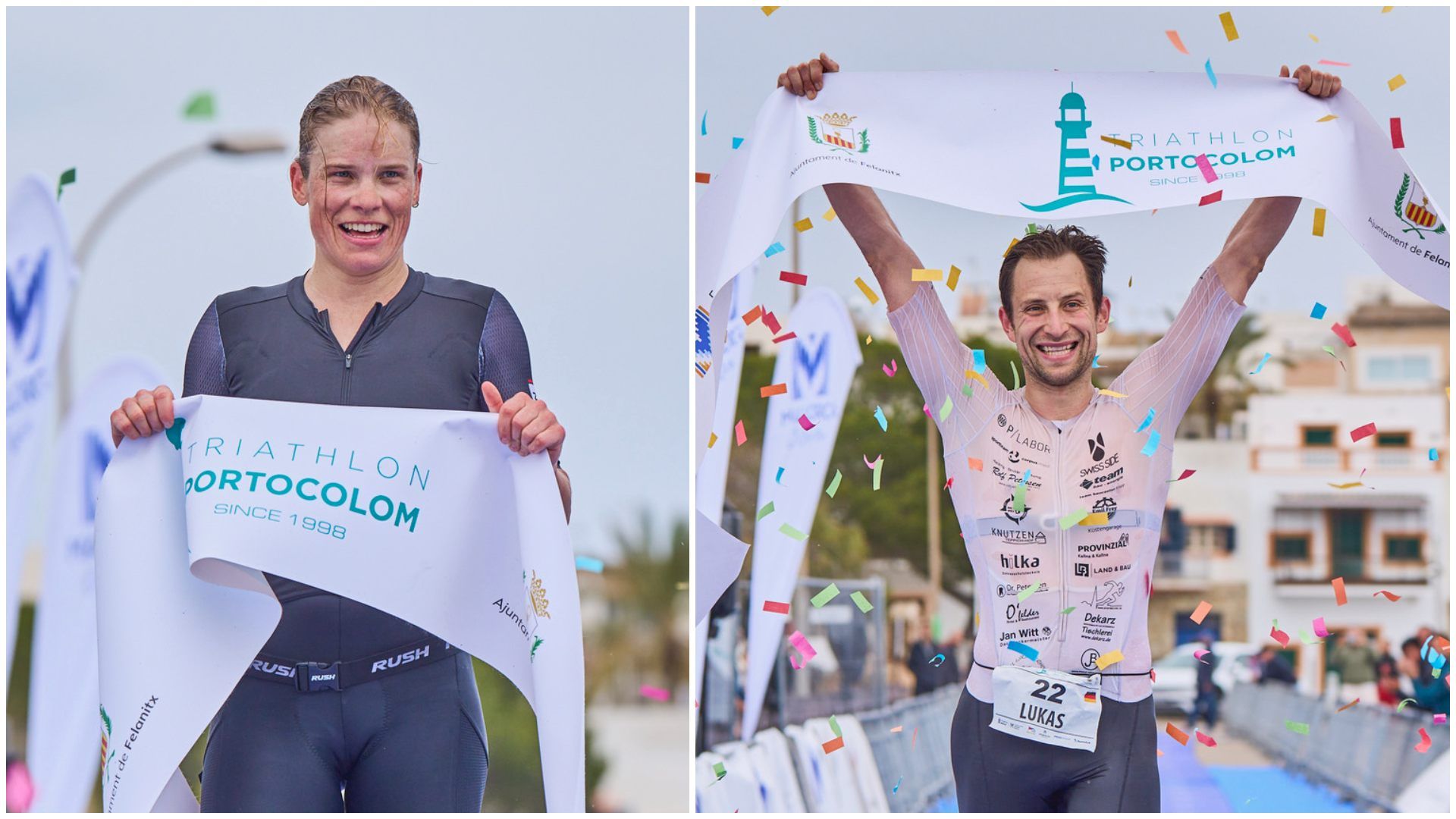 La belga Tondeur y el alemán Schnödewind logran la victoria en el Triathlon de Portocolom 2026.