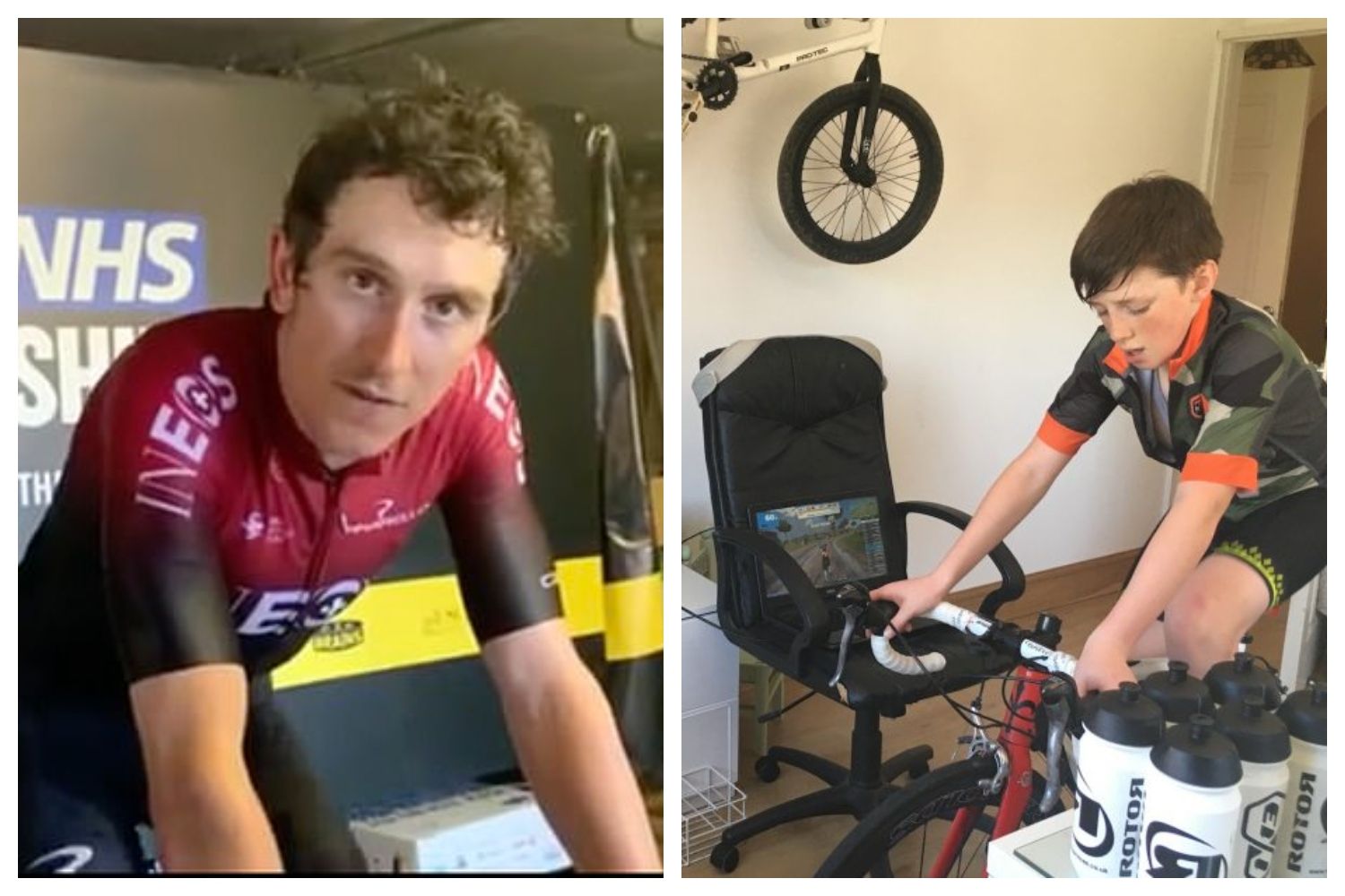 El niño de 12 años que hizo las 36 horas de rodillo con el campeón del Tour.