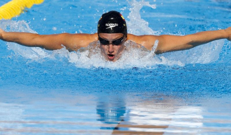 Mireia Belmonte, durante una prueba de mariposa. 