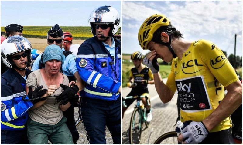 Un grupo de agricultores exaltados bloquea la etapa del Tour