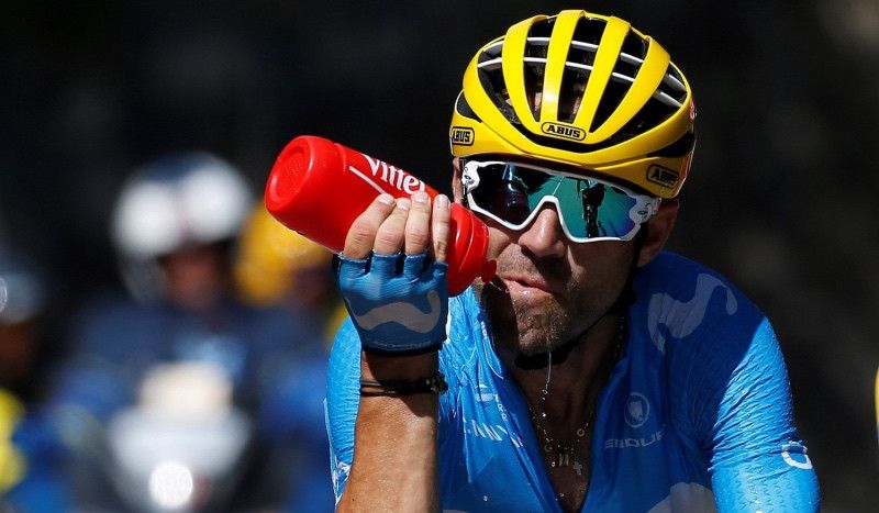 Alejandro Valverde, en plena etapa del Tour de Francia 2018.