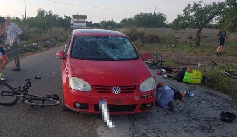Un anciano atropella a 8 ciclistas en Lorca (Murcia), tres de ellos graves