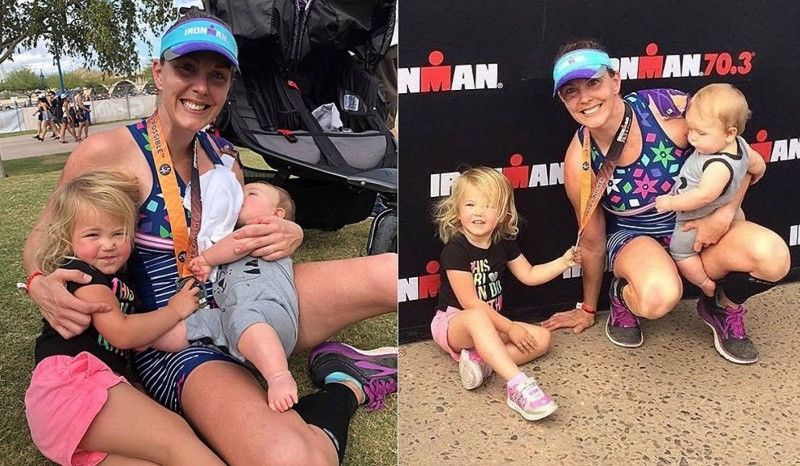 Una triatleta es capaz de extraerse leche para su bebé mientras corre un 70.3