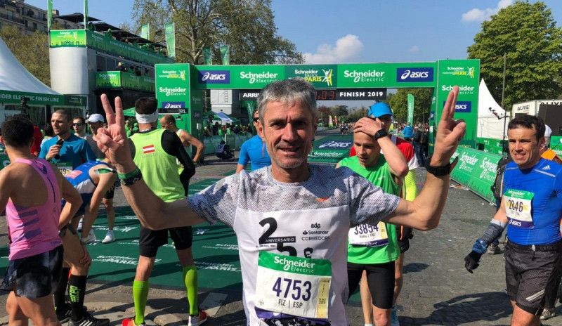 Martín Fiz pulveriza el récord de España M55 en el maratón de París 