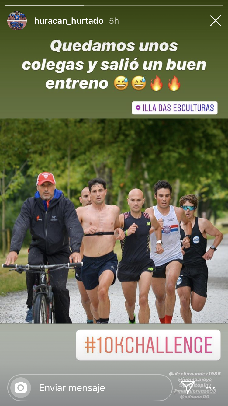 Gómez Noya: "10 km en el parque con los colegas (a 3'01"/km)... mucho mejor de lo esperado". Gómez Noya: "10 km en el parque con los colegas (a 3'01"/km)... mucho mejor de lo esperado".