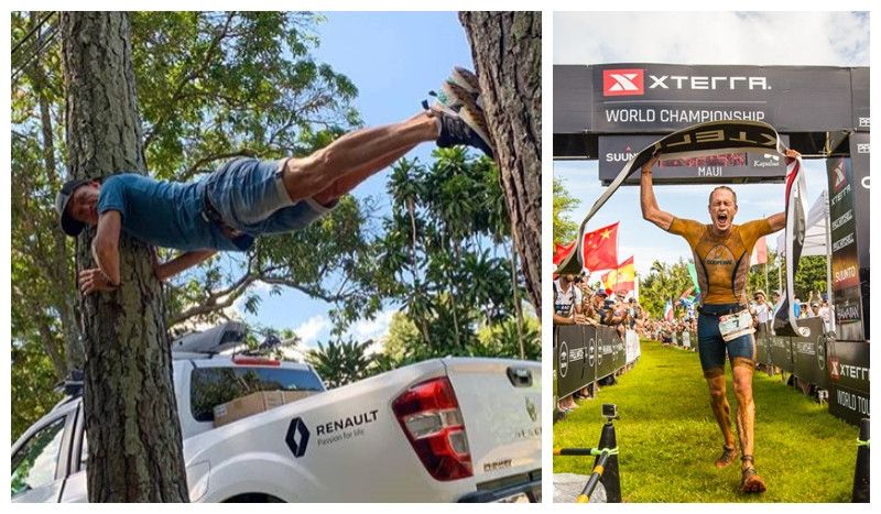 [VÍDEO] Así trabaja el 'core' todo un campeón del mundo XTERRA: ¡¡Colgado de un árbol!!