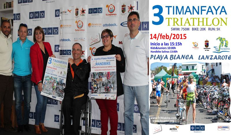 Presentado el Timanfaya Triathlon y la Vuelta a Playa Blanca en Handbike