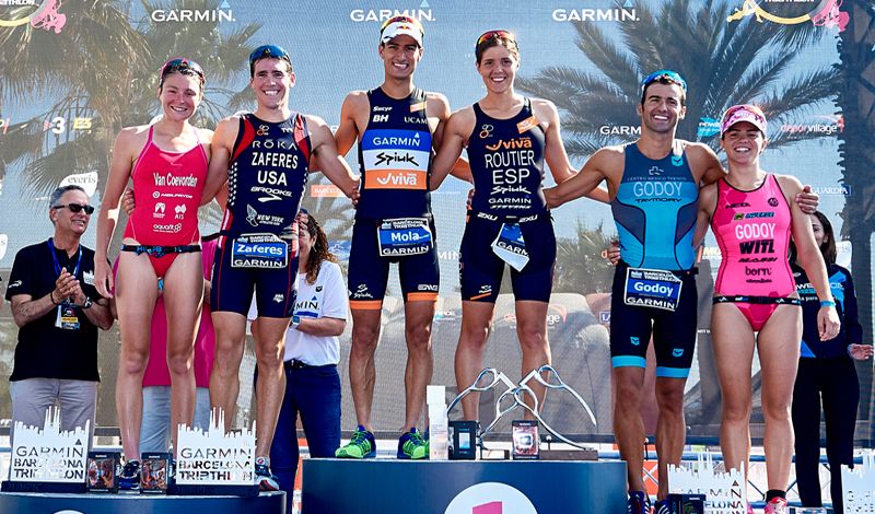 Mario Mola y Carolina Routier se imponen en el Garmin Barcelona Triathlon