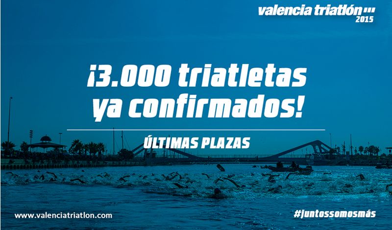 Valencia Triatlón  (5 y 6 de septiembre) supera los 3.000 participantes