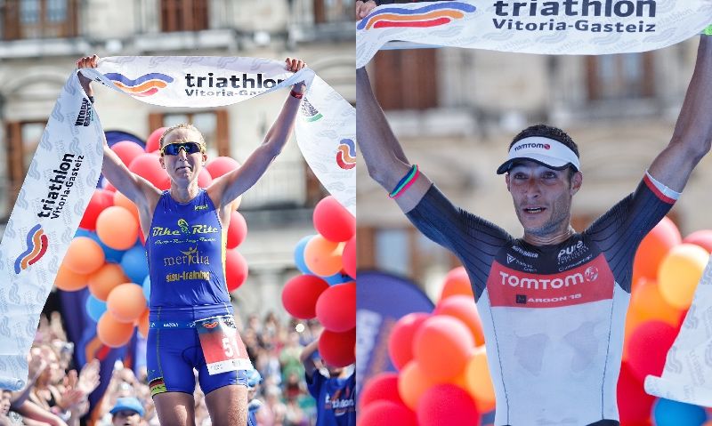 Iván Álvarez y Julia Mai, campeones del Triathlon Vitoria-Gasteiz