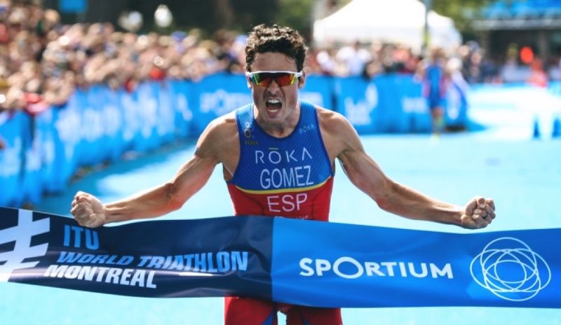 Javier Gómez Noya, ganando en Montreal, su segunda victoria de la temporada en las WTS.