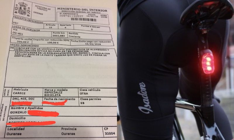 La multa de 200 euros a un ciclista ourensano que se ha hecho viral en las redes sociales.