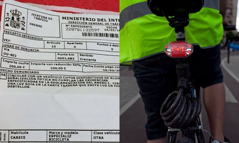La multa de 200 euros a un ciclista ourensano que se ha hecho viral en las redes sociales.