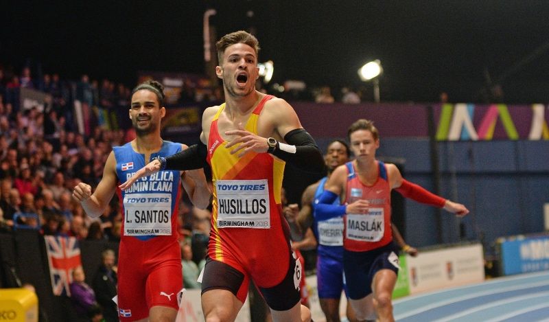Husillos, en la final de 400 de los Mundiales de Birmingham.