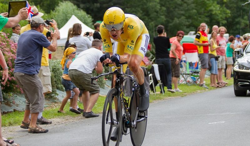 Wiggins, durante una etapa contrarreloj en el Tour de Francia 2012.